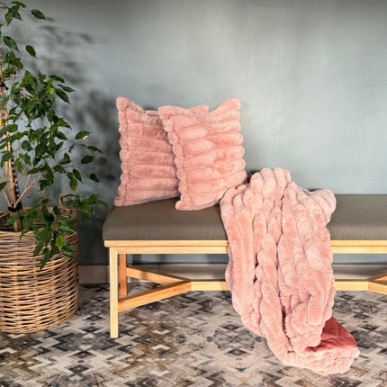 Faux Fur Throw & Cushion Combo – Luxury Home Comfort