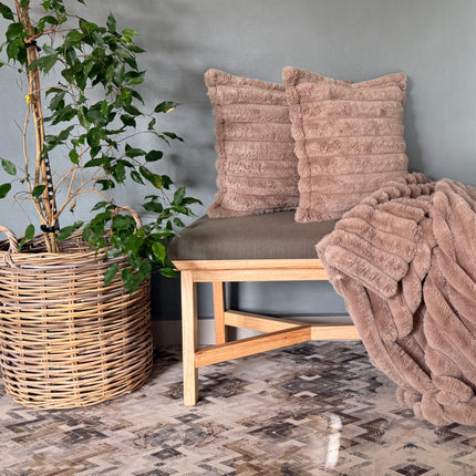 Faux Fur Throw & Cushion Combo – Luxury Home Comfort