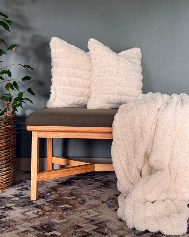 Faux Fur Throw & Cushion Combo – Luxury Home Comfort